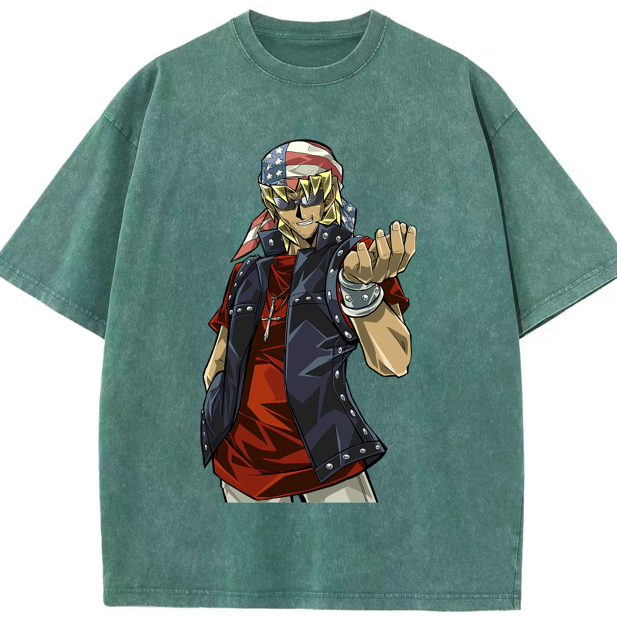 （画像用） 遊☆戯☆王 Yu-Gi-Oh! 綿100% ヴィンテージ風 半袖Tシャツ（フロントプリント）